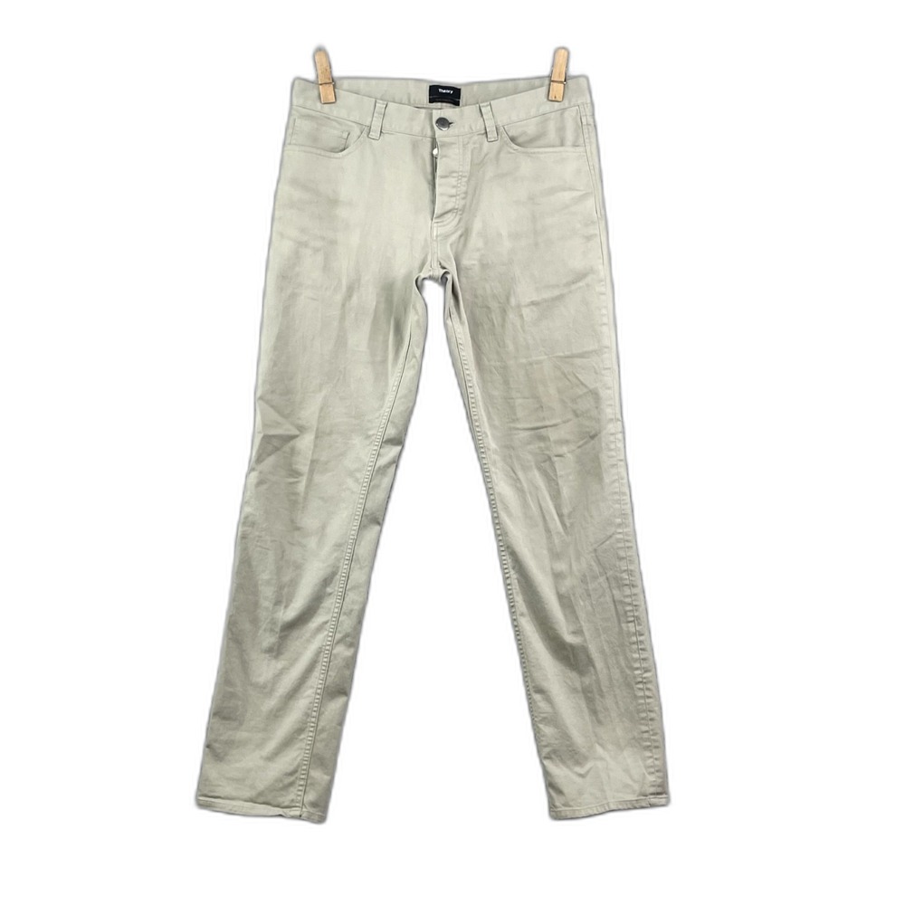 Theory Jeans Mens 33 Beige Denim Straight Leg Skate Academia Streetwear Outdoor